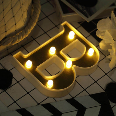 3D Marquee Letter "B" Gold with Warm White 6 LED Lights 6" - Light-Up Accent for Displays