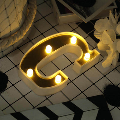 3D Marquee Letter "C" Gold with Warm White 5 LED Lights 6" - Light-Up Accent for Displays