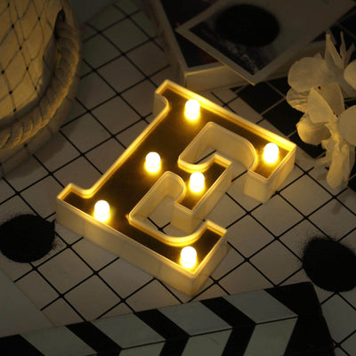 3D Marquee Letter "E" Gold with Warm White 6 LED Lights 6" - Light-Up Accent for Displays