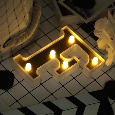 3D Marquee Letter "F" Gold with Warm White 5 LED Lights 6" - Light-Up Accent for Displays