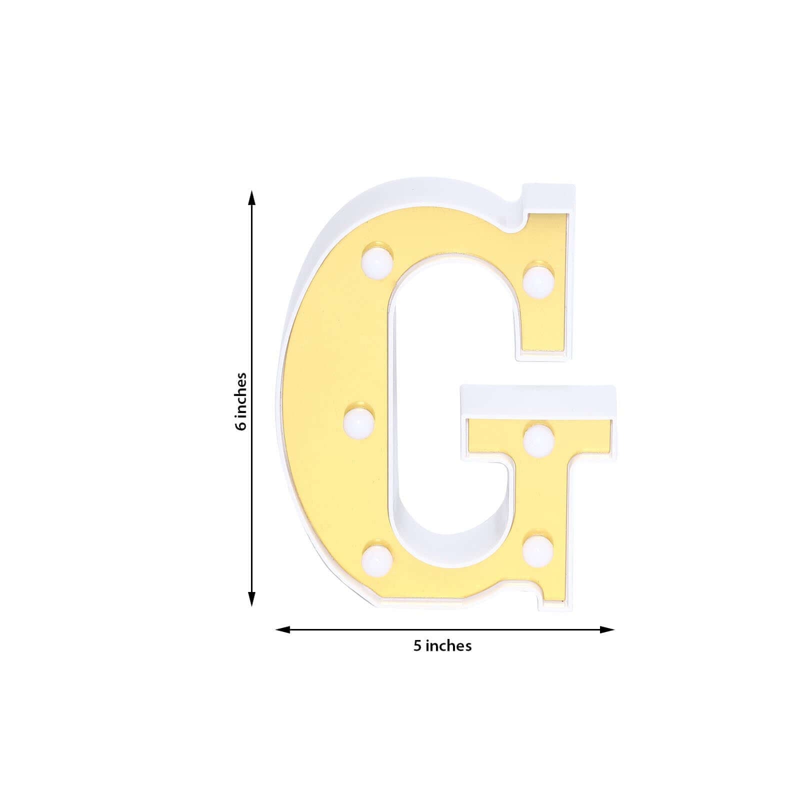 Gold 3D Marquee Letters "G" 6 LED Light-Up | EFavormart.com