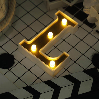 3D Marquee Letter "L" Gold with Warm White 4 LED Lights 6" - Light-Up Accent for Displays
