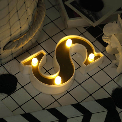 3D Marquee Letter "S" Gold with Warm White 4 LED Lights 6" - Light-Up Accent for Displays