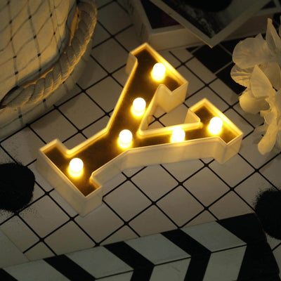 3D Marquee Letter "Y" Gold with Warm White 6 LED Lights 6" - Light-Up Accent for Displays