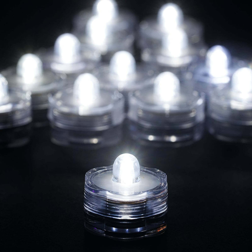 12-Pack White Flower LED Submersible Lights | eFavormart.com