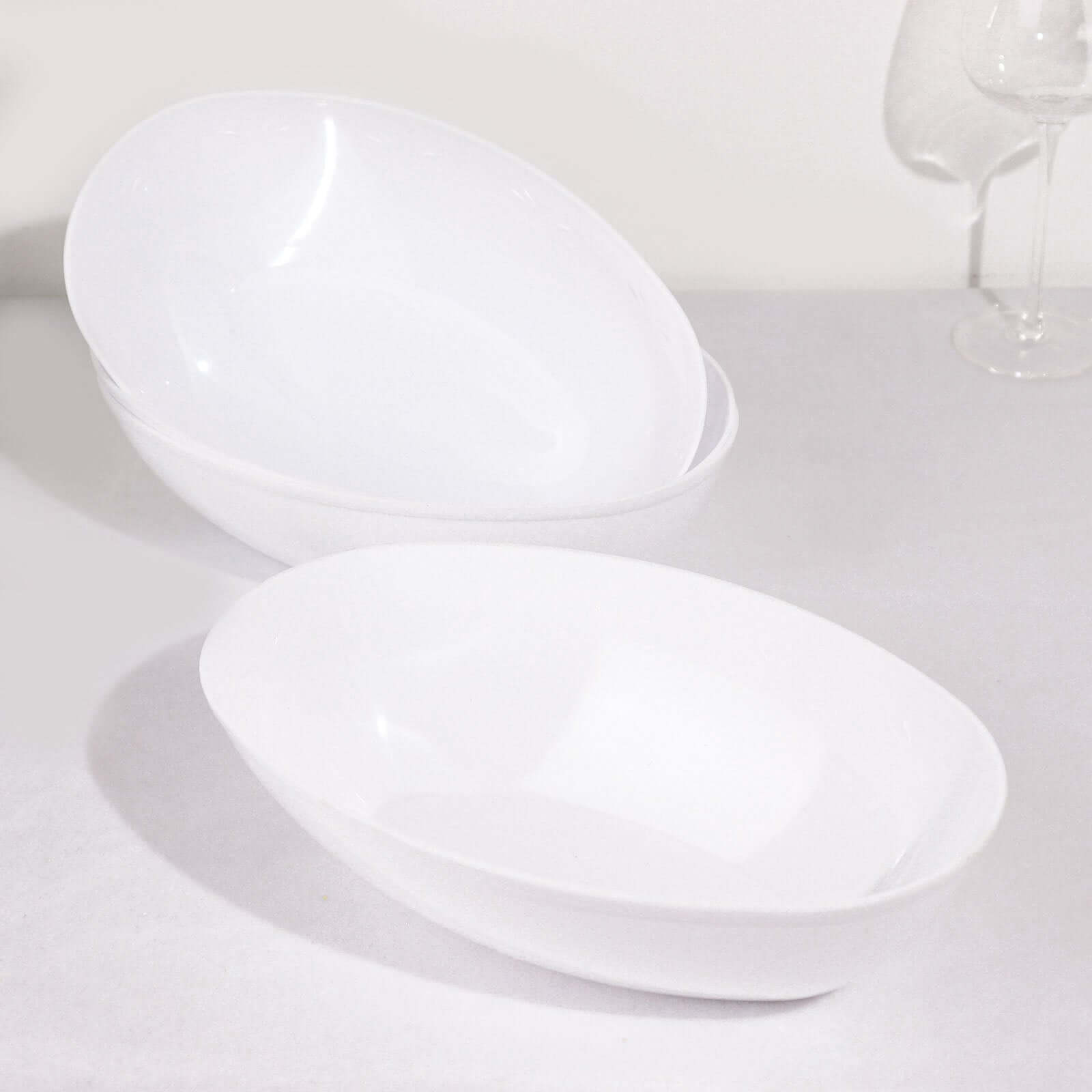 Plastic Bowls - Black Oval Serving Bowls