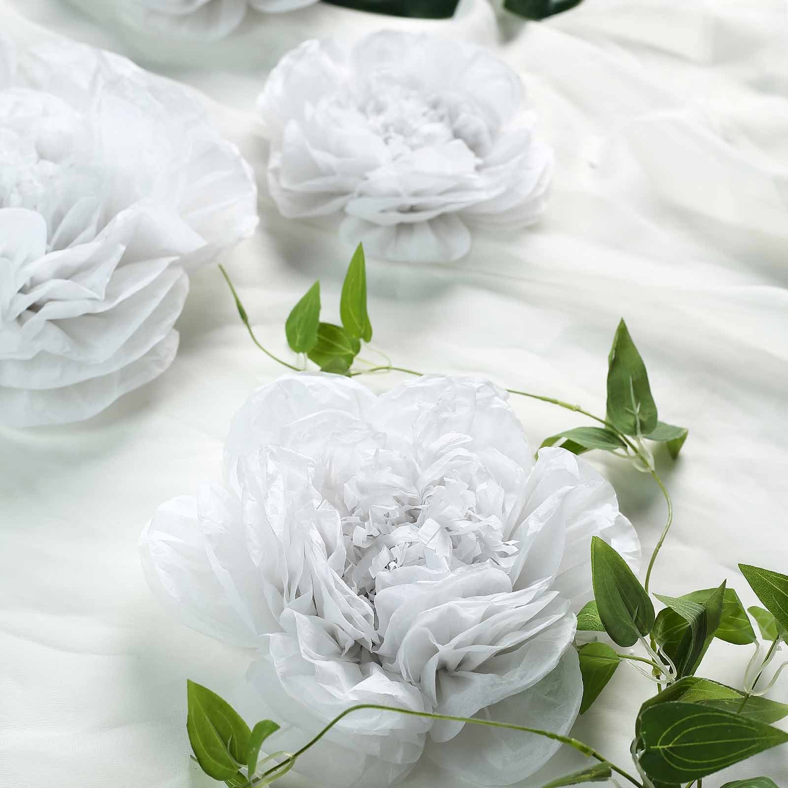 White Peony 3D Paper Flowers Set of 6