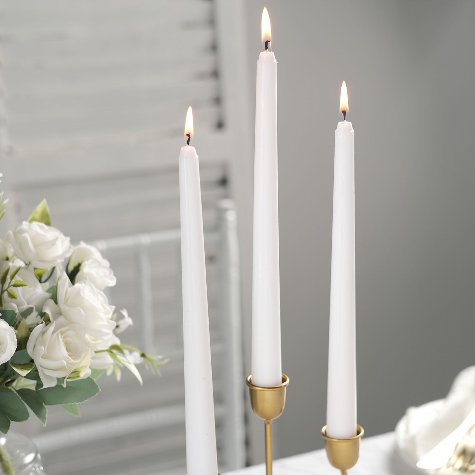 144 White Wax Wedding Function Resale Party Event Candle Glass