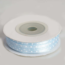 25 Yards 1/8" Light Blue Satin Polka Dot Ribbon Wholesale#whtbkgd