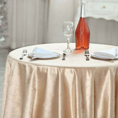 Velvet Table Overlay 72"x72" Champagne - Soft Finish Tablecloth Topper